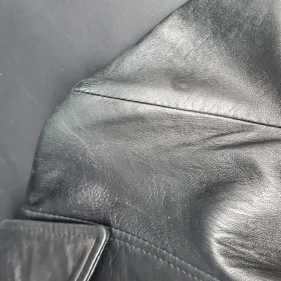 Red Kid Leather Trench Coat Jacket S - Picture 15 of 15